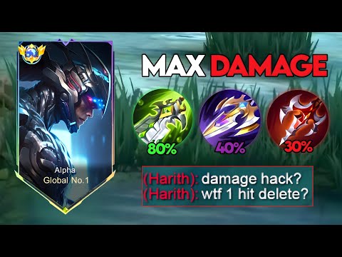 GLOBAL ALPHA ABUSE THIS NEW MAX DAMAGE EMBLEM AND BUILD IN RANKED GAME!! (must try)