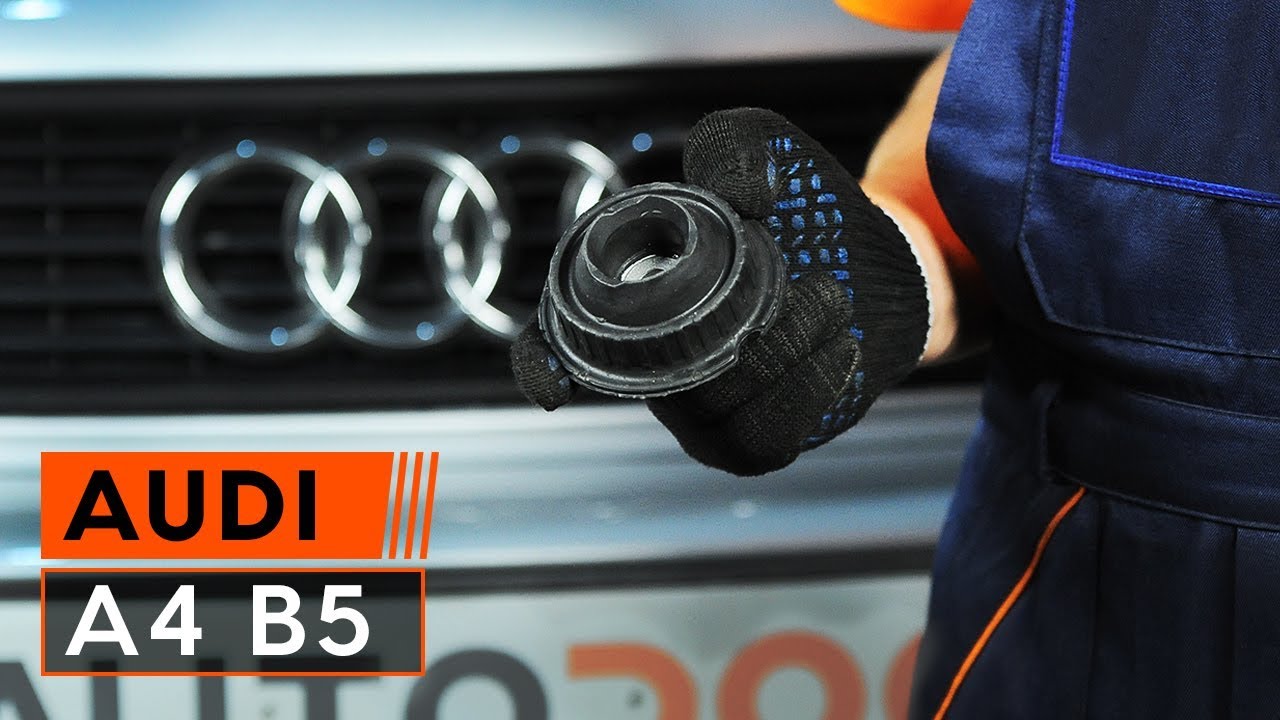 Kaip pakeisti Audi A4 B5 Avant atraminio guolio: priekis - keitimo instrukcija