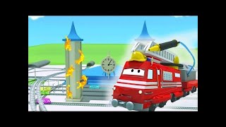 シティーのトレインタウンにいる、スノーメーカーカーは列車のトロイ|子供向け列車＆トラックアニメ