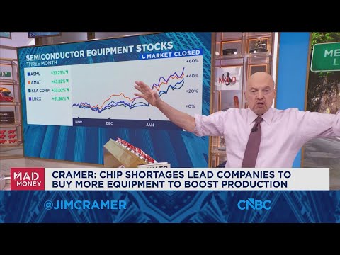 Chip shortages lead companies to buy more equipment to boost production, says Jim Cramer