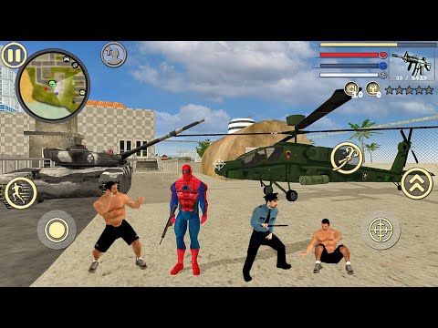 Spider Rope Hero Vice Town - Tank & Helicopter - Android Gameplay