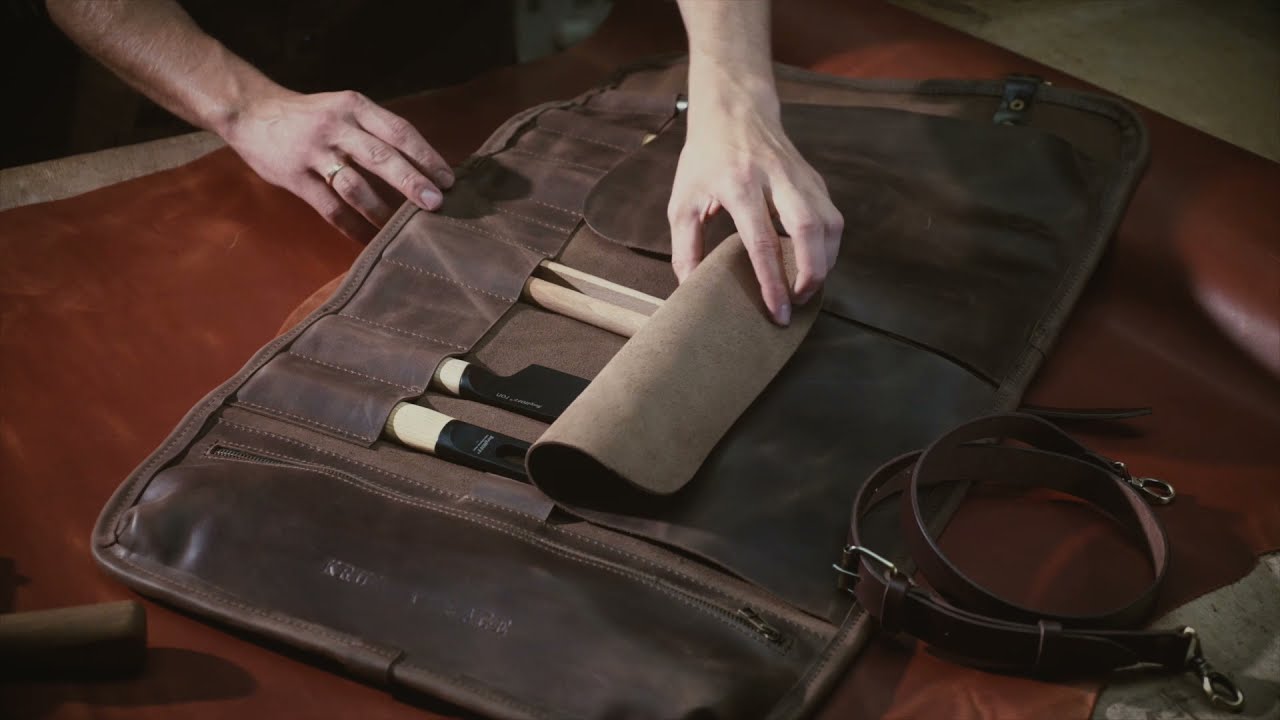 One Buckle Leather Knife Roll