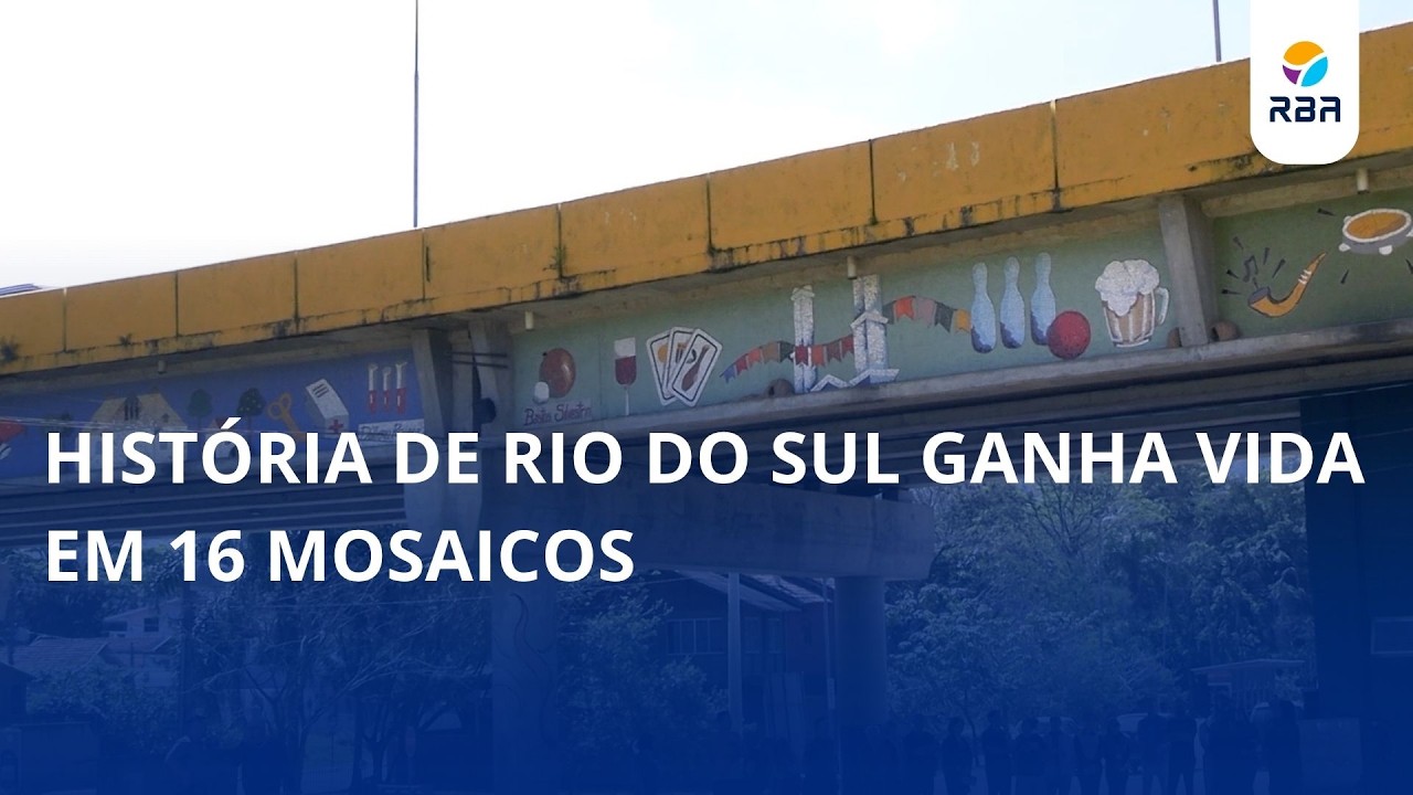 História de Rio do Sul ganha vida em 16 mosaicos no Parque Harry Hobus