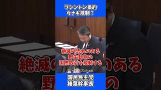 ワシントン条約 ウナギ全種規制？ / 国民民主党 榛葉幹事長