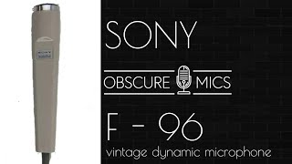 Video thumbnail for Sony F-96 Vintage Dynamic Microphone Test/Review by Obscure Mics