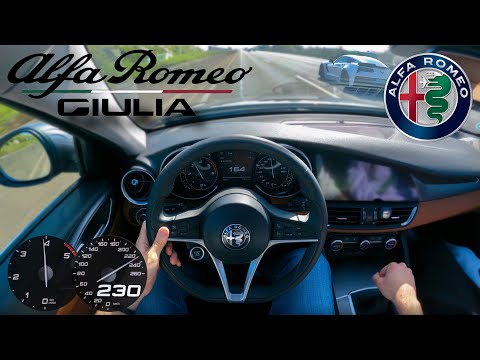 Alfa Romeo Giulia 2.2 JTDm 180HP *Manual* TOP SPEED POV Test Drive, 100-200 Acceleration on Autobahn