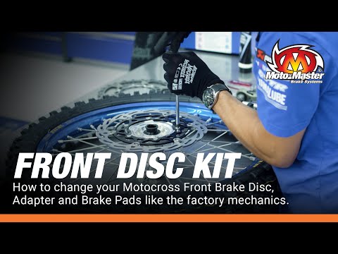 How to install your Motocross Front Brake Kit (brake disc, adapter and pads) by a factory mechanic.