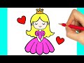 HOW TO DRAW A PRINCESS - HOW TO DRAW A GIRL EASY STEP BY STEP - كيف ترسم أميرة