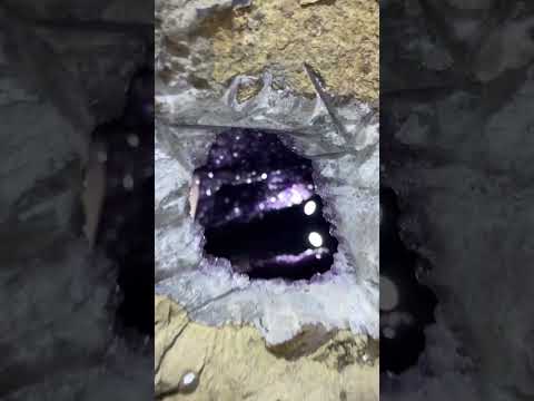 You won’t believe what this amethyst geode looks like inside! #gemshow #amethyst #crystals