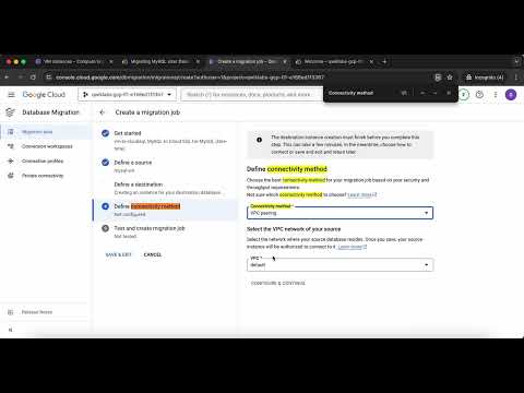 Migrating On premises MySQL Using a Continuous Database Migration Service Job