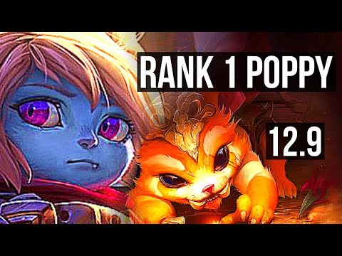 POPPY vs GNAR (TOP) | Rank 1 Poppy, 600+ games, 3/3/12 | NA Challenger | 12.9