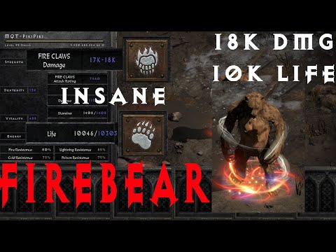 D2R: Fireclaw Druid Bear Build Guide 2.6 patch