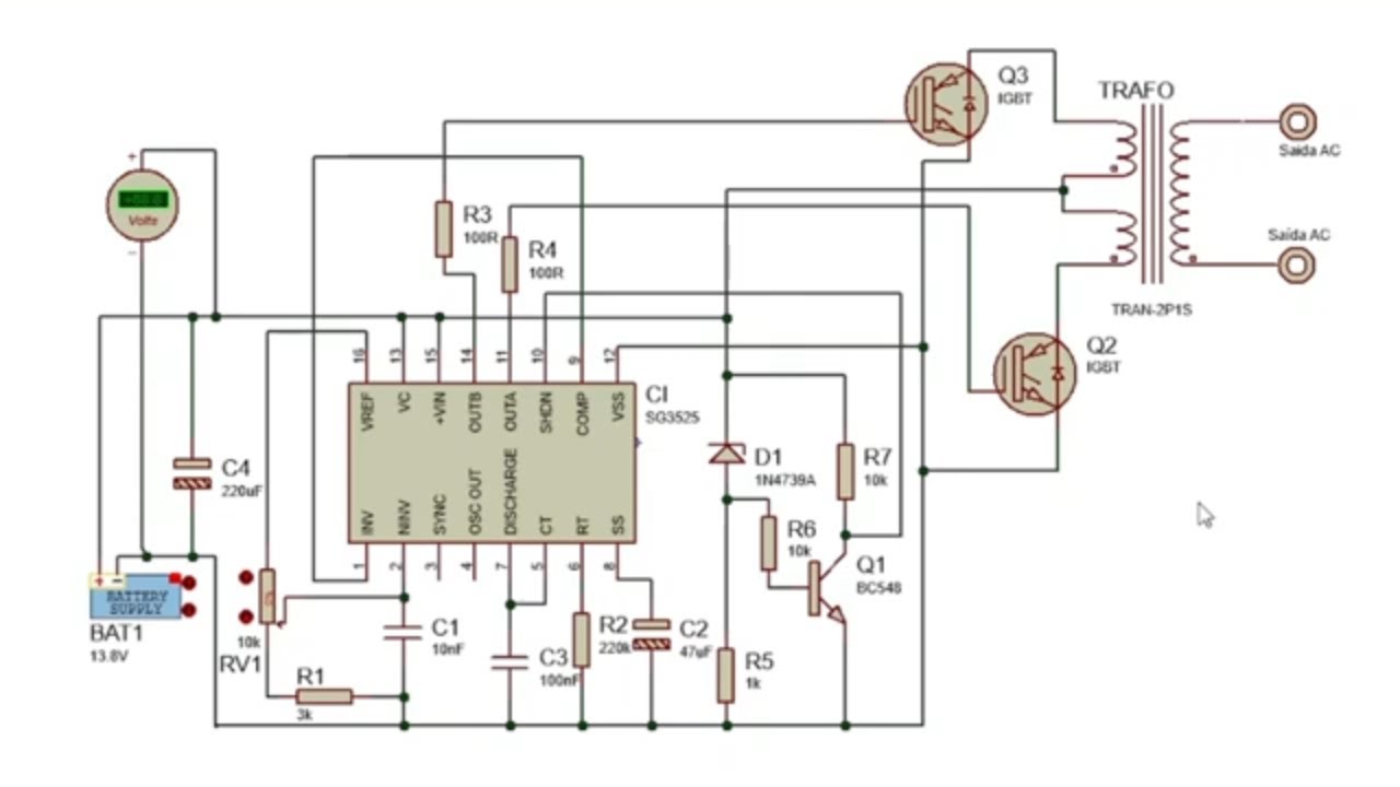 FUNCIONA: Veja o resultado da montagem de inversor 12 volts para 220 Volts com SG3525A + IGBT