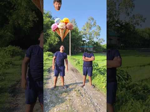 one Motu🥰 man vs two🤪 Motu bhai body parts matching vs cockroach icecream VFX magic #shorts #funny