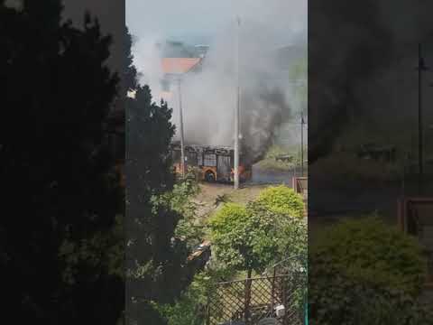 INCENDIO AUTOBUS A LIVORNO