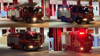 HKFSD - HP, MP, & MRU Responding from Sheung Shui Fire Station 上水消防局去車