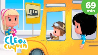 The wheels on the bus and more Nursery Rhymes by Cleo and Cuquin | Children Songs