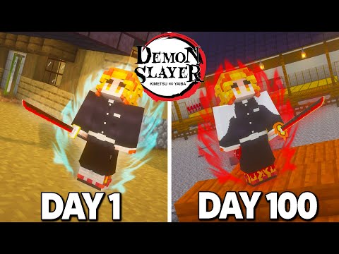 100 Days as Rengoku in Demon Slayer Minecraft