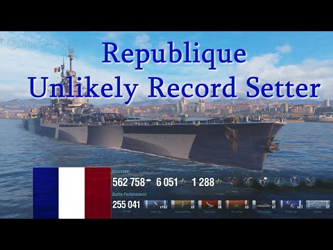 Republique - Unlikely Record Setter - French Tier 10 Battleship in World of Warships (WOWS)
