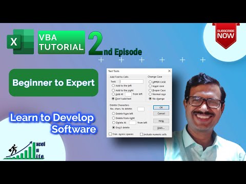 Vba tutorial - writing text function | E02 | Excel in Life