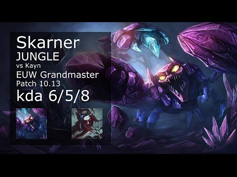 Skarner vs Kayn Jungle - EUW Grandmaster 6/5/8 Patch 10.13 Gameplay