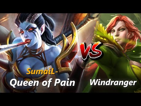How to Queen of Pain mid vs Windranger/Clockwerk (feat. SumaiL-) | First 10 minutes