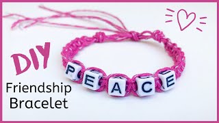 DIY Macrame Friendship Bracelet with Alphabet Beads | Adjustable | Hemptique