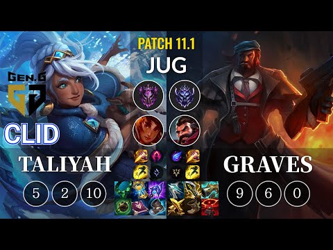 GEN Clid Taliyah vs Graves Jungle - KR Patch 11.1