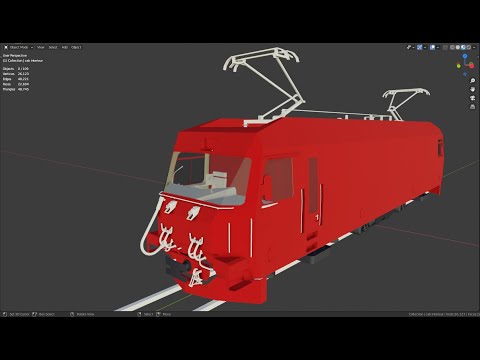 Making a RHB GE 4/4 III locomotive for Trainz part 4. Blender 2.9
