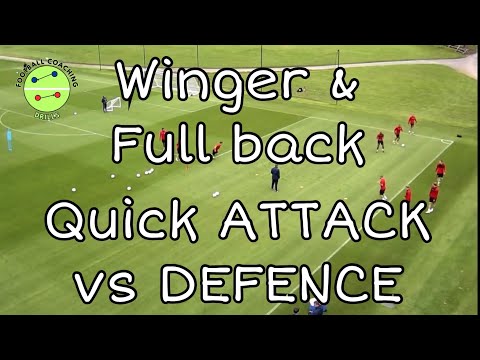 FOOTBALL - Winger and Full Back Drill - Attack vs Defence drill football/soccer drills