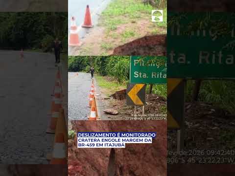 Cratera engole margem da BR-459 em Itajubá, no Sul de Minas