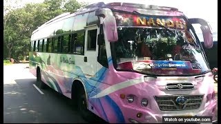 preview picture of video 'PRIVATE BUSES TNSTC BUS CRUISING VIEW FROM TRUCKS CABIN'