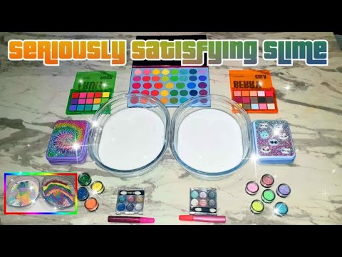 Rainbow - Neon vs Pastel - Mixing makeup Glitter into Glossy slime. Special series. Satisfying video