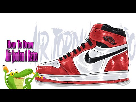 How to draw Air Jordan 1 Retro High Og | Miles Morales