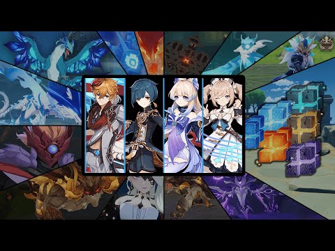 Full Hydro Party Against *All Bosses In The Game [2.2 Patch/Kokomi Release] - Genshin Impact