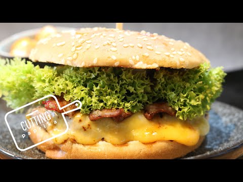 Best DUCK BURGER Recipe - Tasty food Recipes | cutting paprika