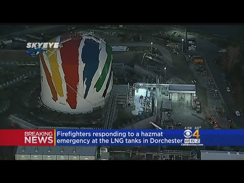 Firefighters Respond To Hazmat Emergency At Boston LNG Tanks