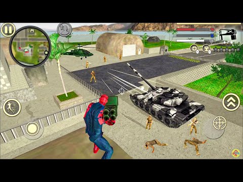 Spider Rope Hero Vice Town #15 - Fun at Army Base - Android Gameplay