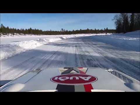 Audi Quattro S1 E2 at Stig Blomqvist ice driving - Routevare track in Sweden | ON BOARD | FRONT VIEW