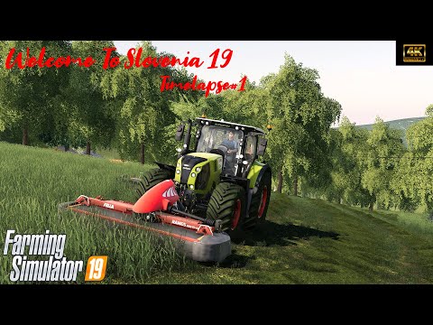 FS19 moowing & raking grass/making grass silage/Welcome to Slovenia 19/Timelapse#1