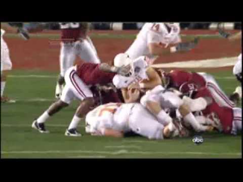 Colt McCoy hit by Marcell Dareus