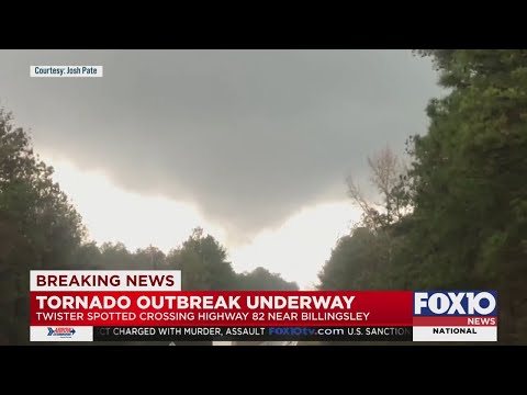Twister spotted crossing Highway 82 near Billingsley
