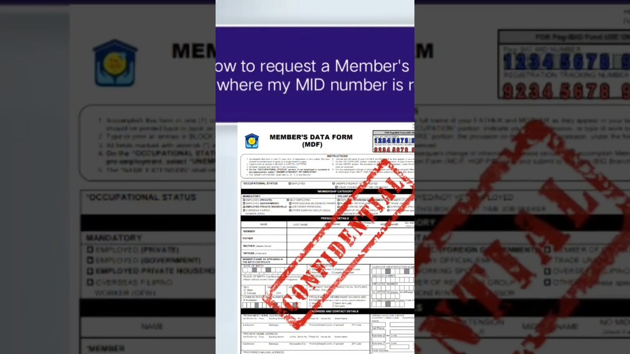 MDF | Members Data Form