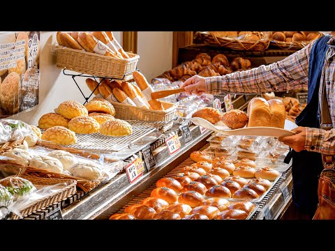 ¡Una mirada de cerca a una gran panadería local que está inundada de clientes habituales! El trabajo de los panaderos que hornean más de 100 tipos de pan desde las 3 a.m. Episodio 25 | Ciudad de Kobe "Taller de pan en horno de piedra Sucursal Dan Marche Nishijin"