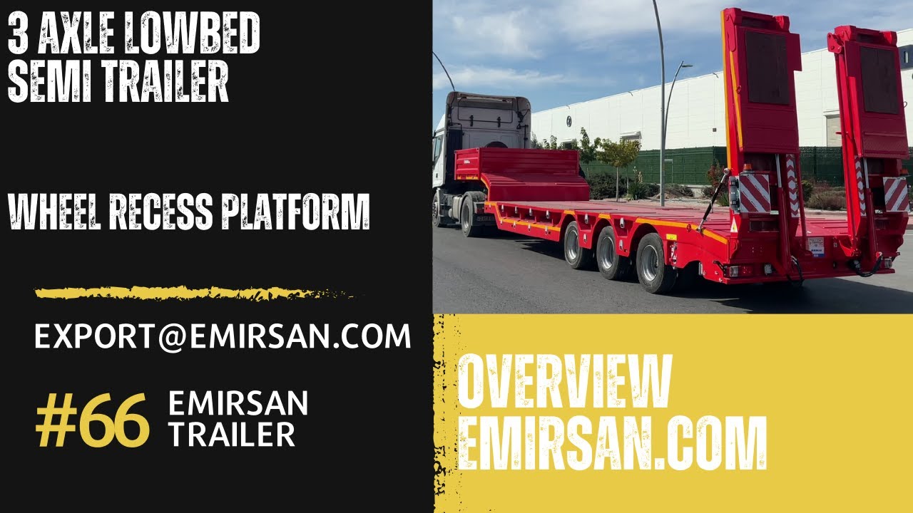 Removable Wheel Recess 3 Axle Lowbed Semi Trailer