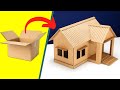How To Make Beautiful House From Cardboard DIY Miniature Craft