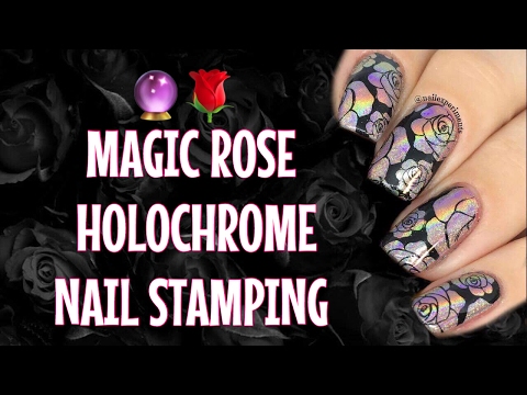 Holochrome MAGIC Rose Stamping Nail Art Tutorial