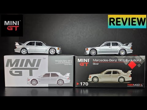 Feature Image thumbnail for the video blog New vs Old!  Mini GT - Mercedes Benz 190E Evolution II Silver - REVIEW by  booster_diecast