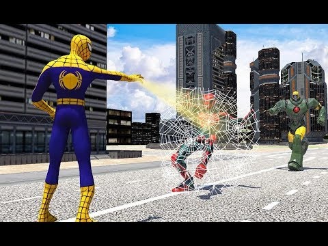 Flying Spider Crime City Rescue | Spider Hero Vs City Robot Villains - Android GamePlay
