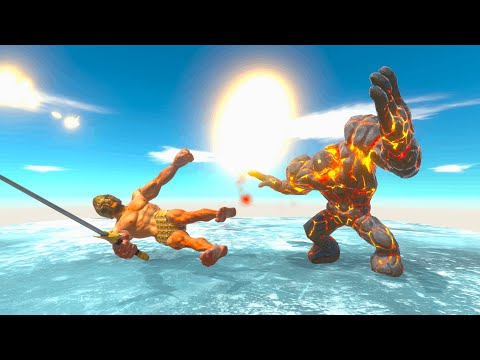 GIANT LAVA GOLEM VS GIANT ANCIENT HUMANS - Animal Revolt Battle Simulator